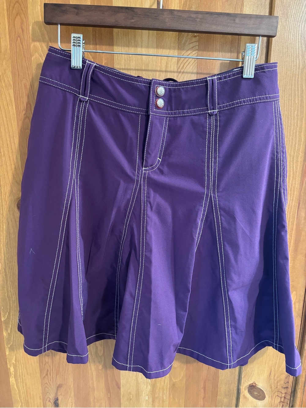 Athleta Purple Circle Skort with White Contrast Stitching